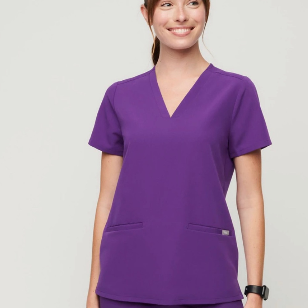 Limited Edition Figs M Digital Grape Casma 3 pocket scrub top. New with Tags!